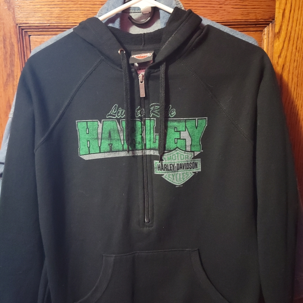 Harley Davidson Half Zip Up Hoodie